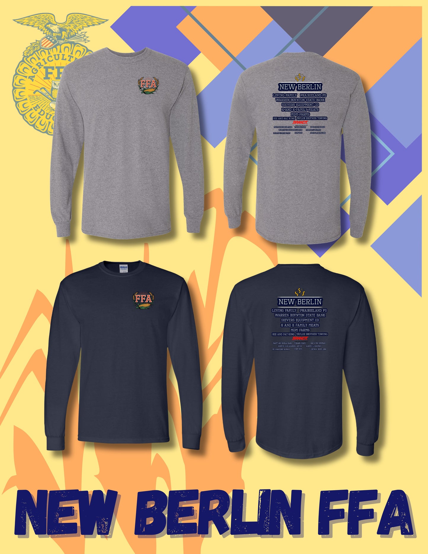 New Berlin FFA UNISEX Long Sleeve T-Shirt (P.8400/5400B)