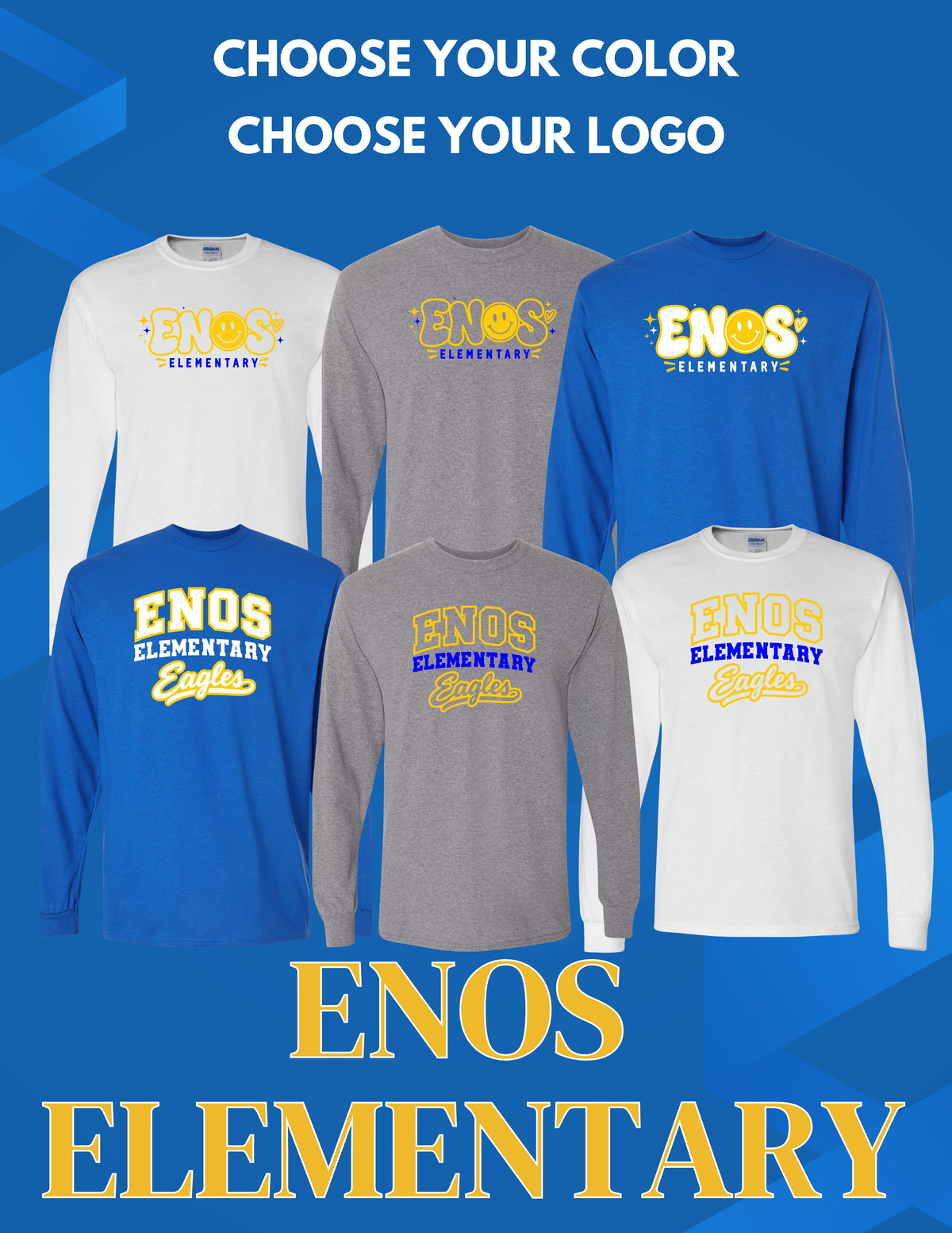 Enos Elementary School Unisex Long Sleeve T-Shirt (P.8400/5400B)