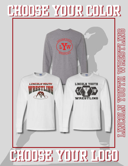 Lincoln Youth Wrestling UNISEX Long Sleeve T-Shirt (P.8400/5400B)