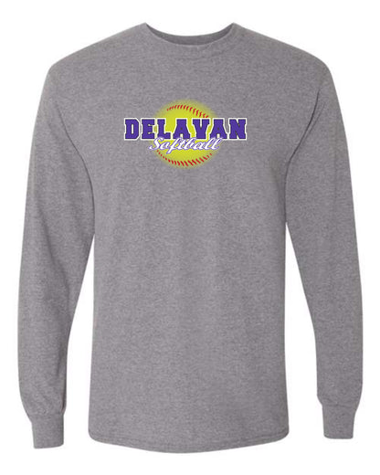 Delavan High School Softball Unisex Long Sleeve T-Shirt (P.8400/5400B)