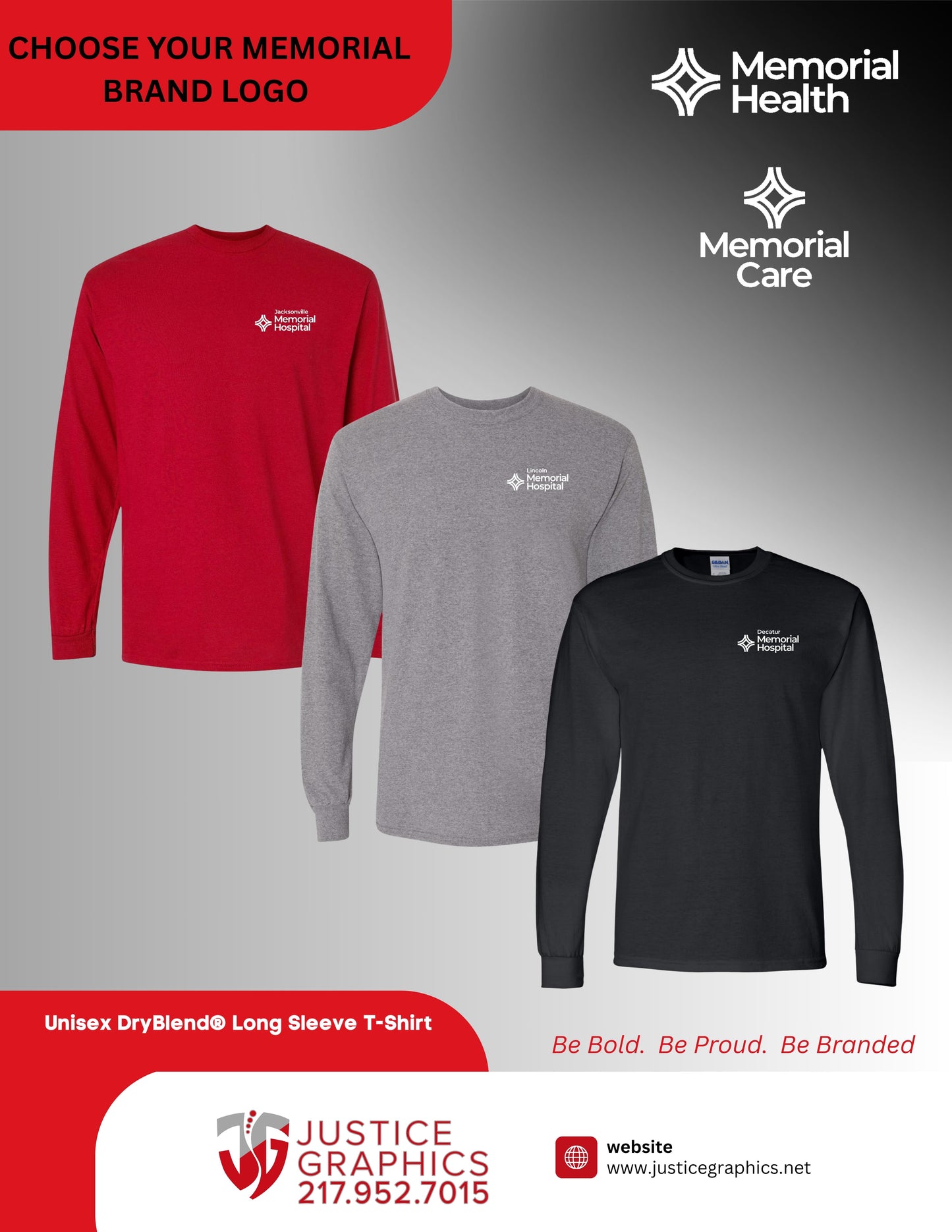 Memorial HEALTH/CARE UNISEX Long Sleeve T-Shirt (P.8400)