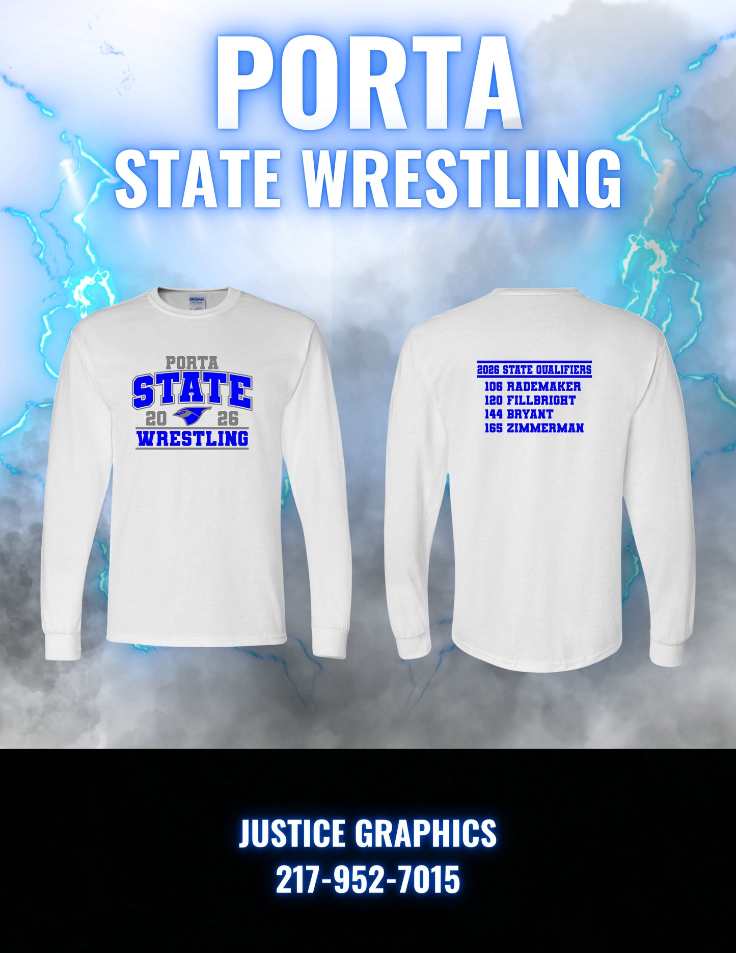 PORTA State Wrestling 2026 Unisex Long Sleeve T-Shirt (P.8400/5400B)