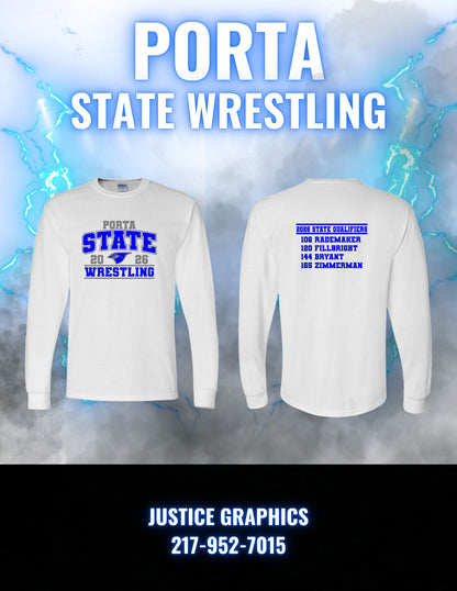 PORTA State Wrestling 2026 Unisex Long Sleeve T-Shirt (P.8400/5400B)