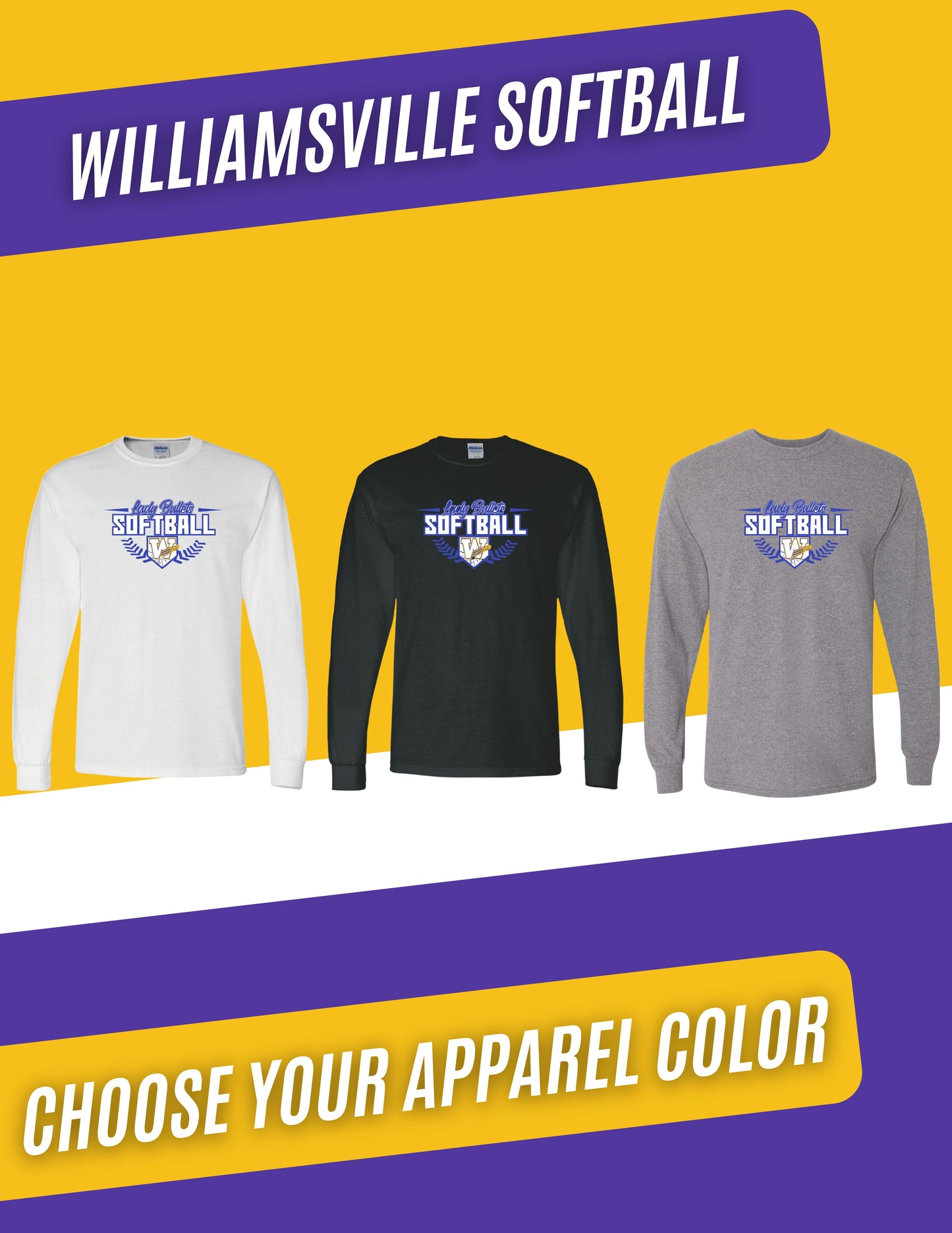 Williamsville Softball Unisex Long Sleeve T-Shirt (P.8400)