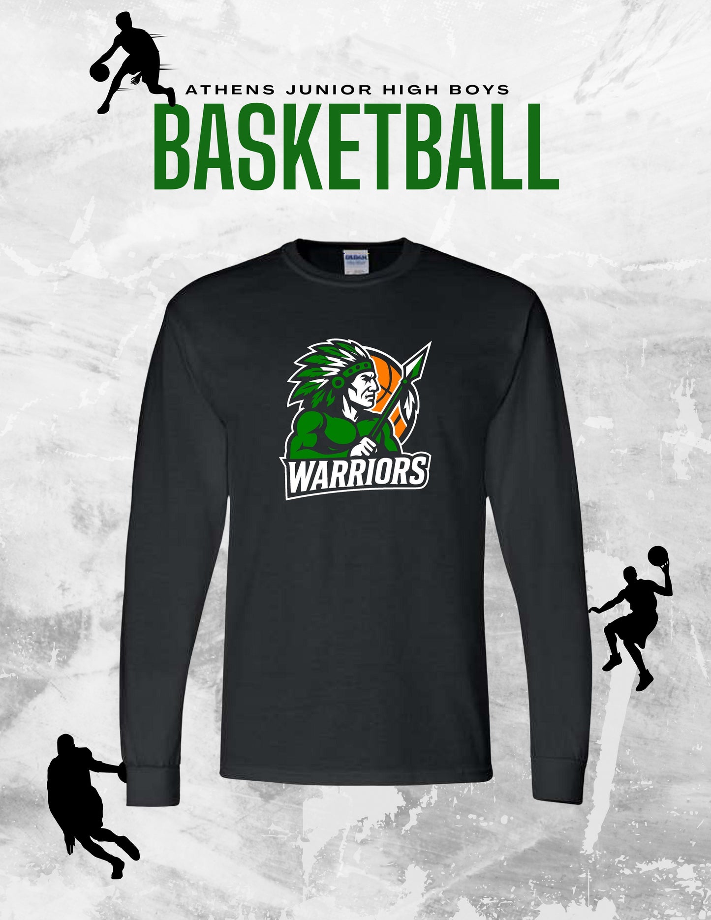 Athens Jr. High Boys Basketball UNISEX Long Sleeve T-Shirt (P.8400/5400B)