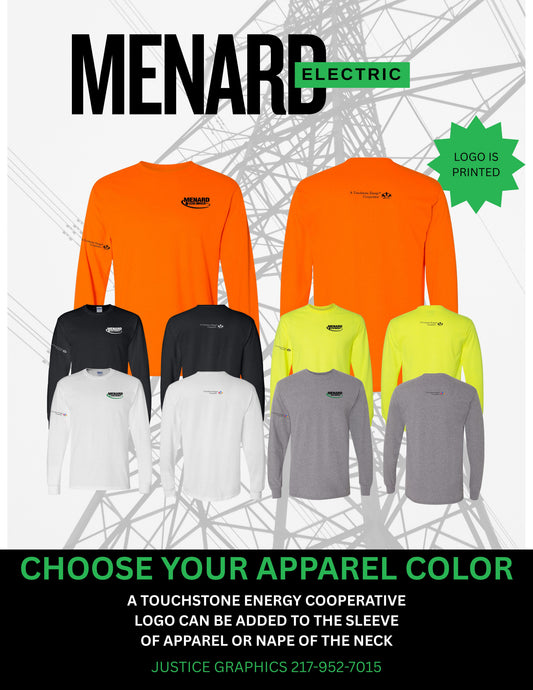 Menard Electric Cooperative Gildan Unisex Long Sleeve T-Shirt (P.8400)