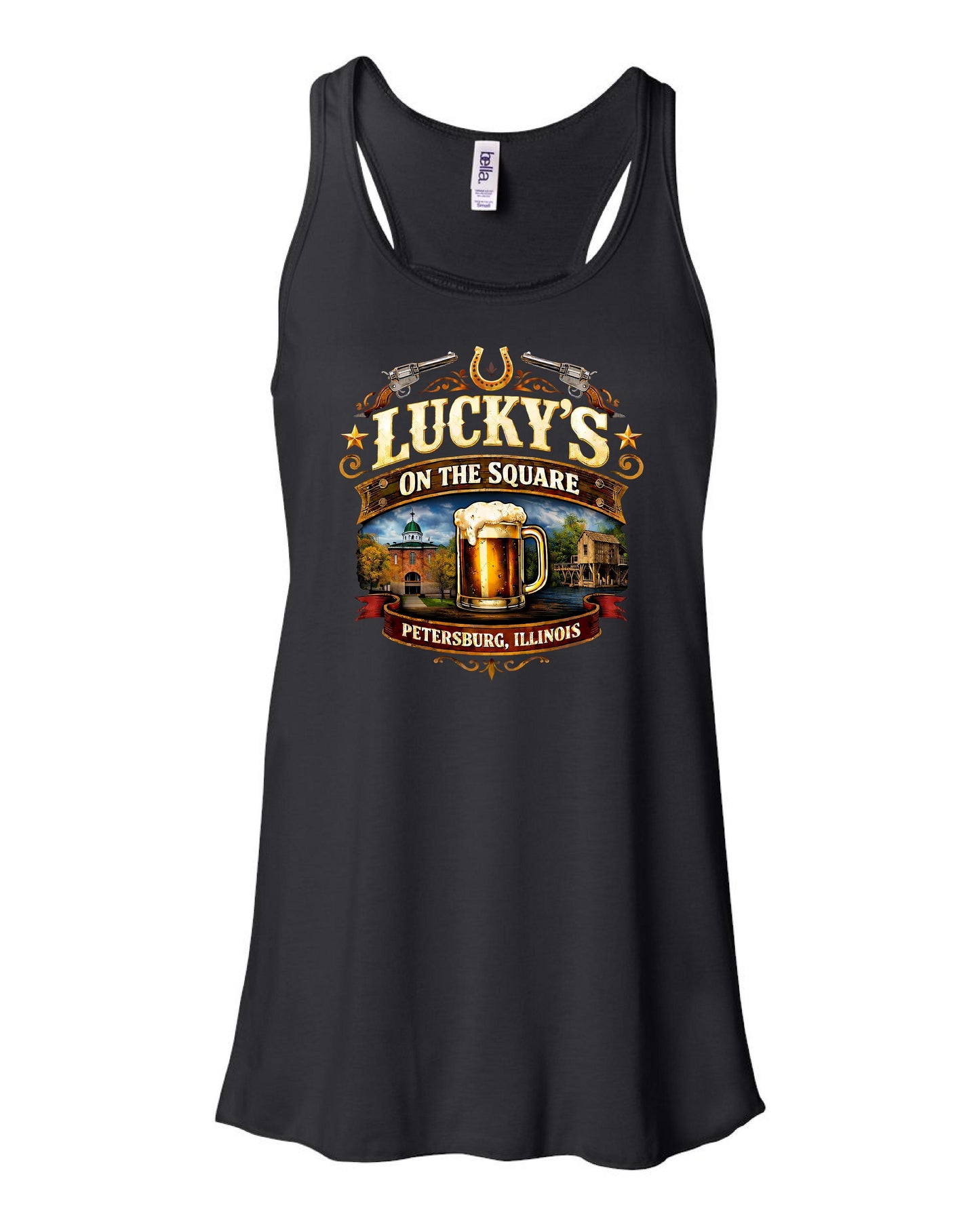 LUCKY'S ON THE SQUARE BELLA + CANVAS - Women's Flowy Racerback Tank (P.8800)