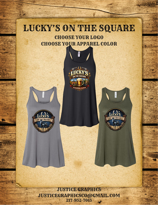 LUCKY'S ON THE SQUARE BELLA + CANVAS - Women's Flowy Racerback Tank (P.8800)