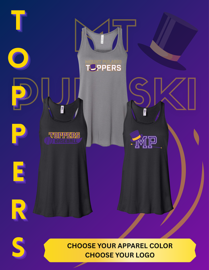 Mount Pulaski Toppers BELLA + CANVAS - Women's Flowy Racerback Tank (P.8800)
