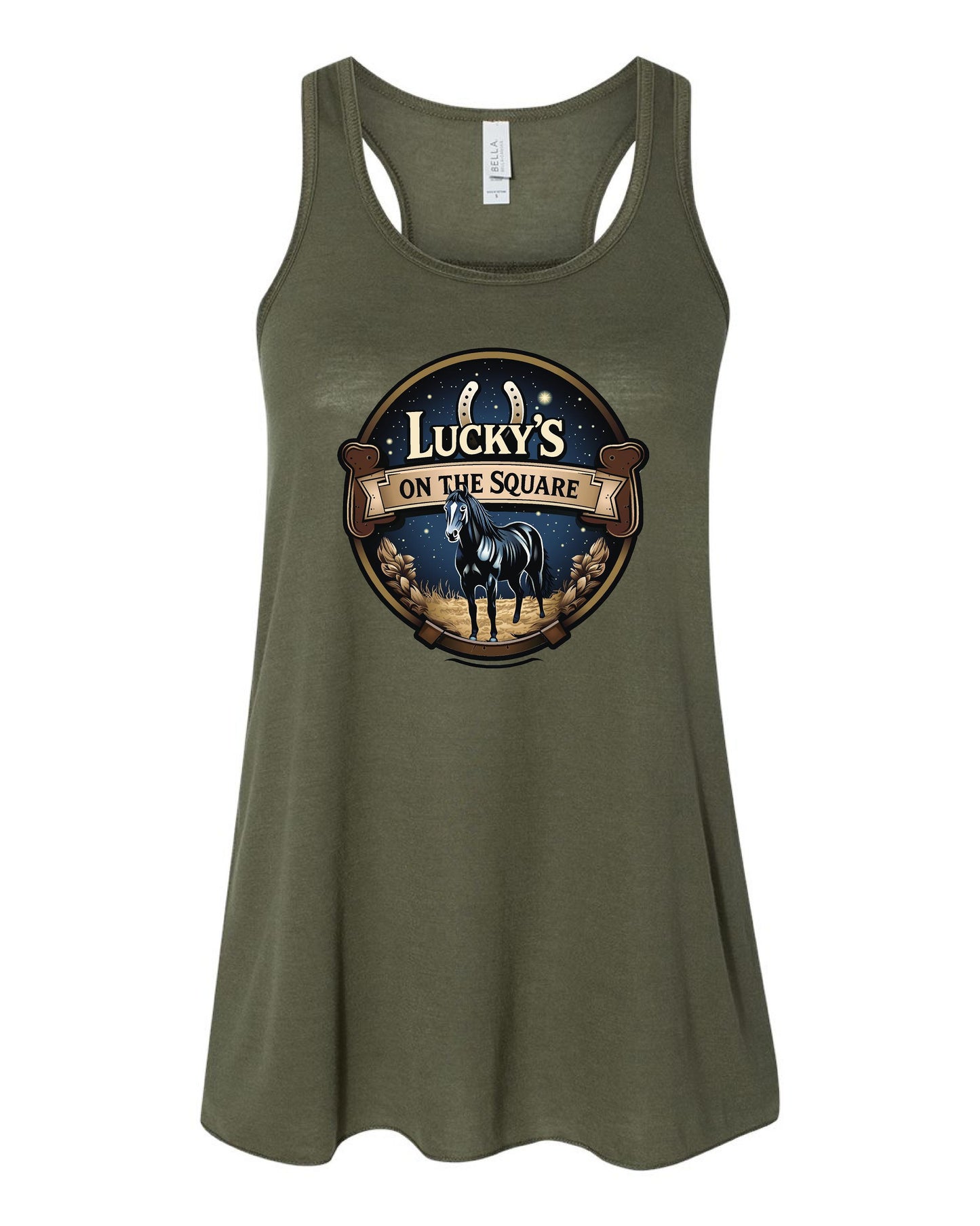 LUCKY'S ON THE SQUARE BELLA + CANVAS - Women's Flowy Racerback Tank (P.8800)