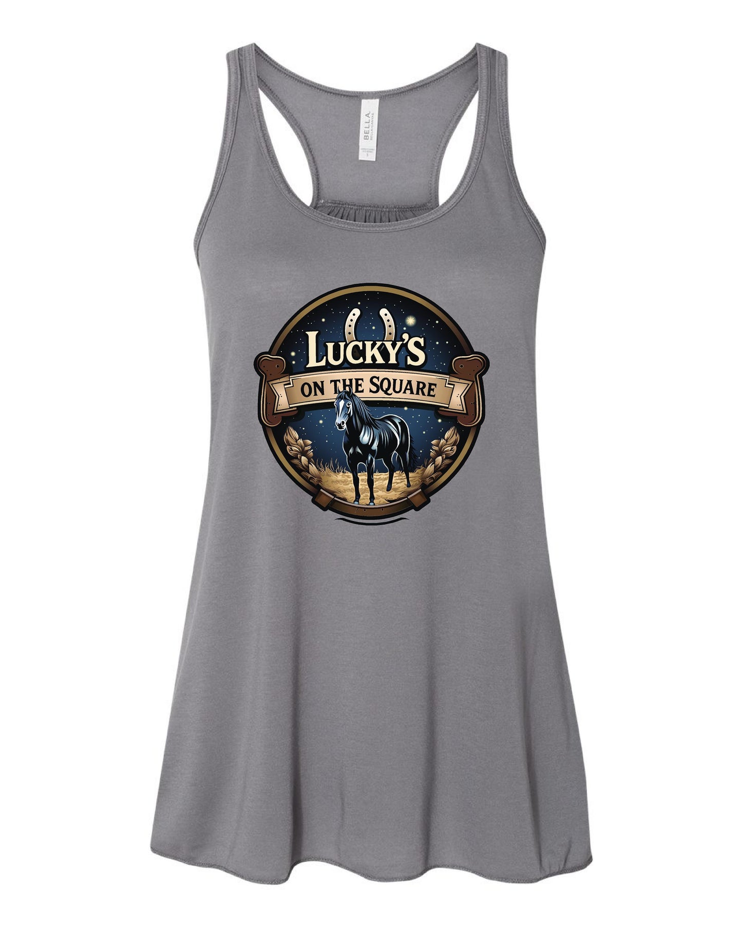 LUCKY'S ON THE SQUARE BELLA + CANVAS - Women's Flowy Racerback Tank (P.8800)