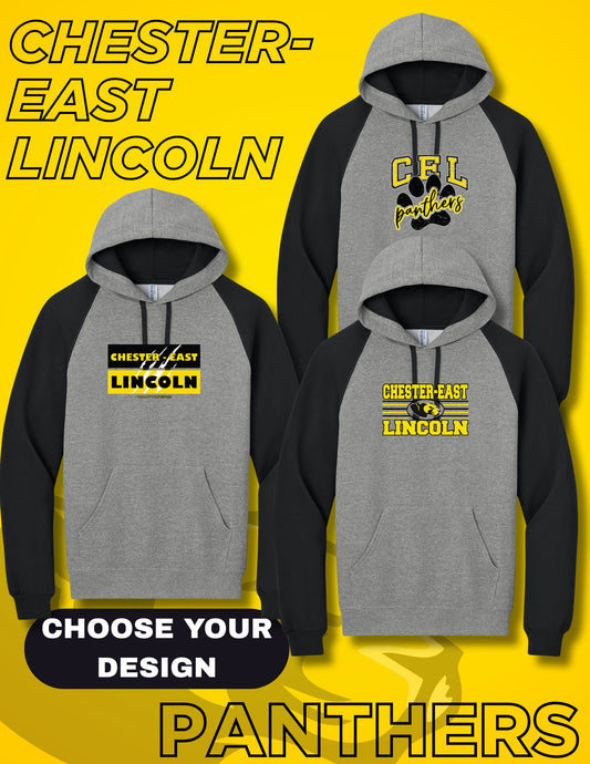 Chester-East Lincoln Jerzees® Unisex NuBlend® Colorblock Raglan Hoodie Sweatshirt (P.96C)