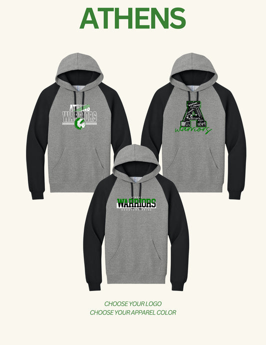 ATHENS BOOSTERS Jerzees® Unisex NuBlend® Colorblock Raglan Hoodie Sweatshirt (P.96C)