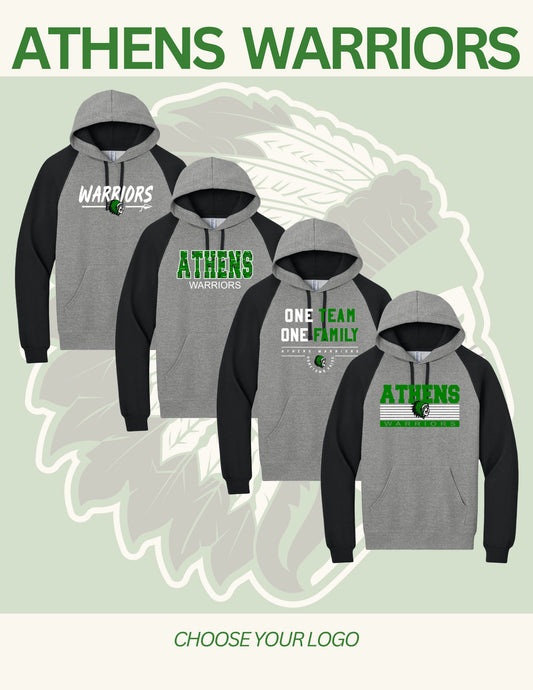 ATHENS BOOSTERS Jerzees® Unisex NuBlend® Colorblock Raglan Hoodie Sweatshirt (P.96C)
