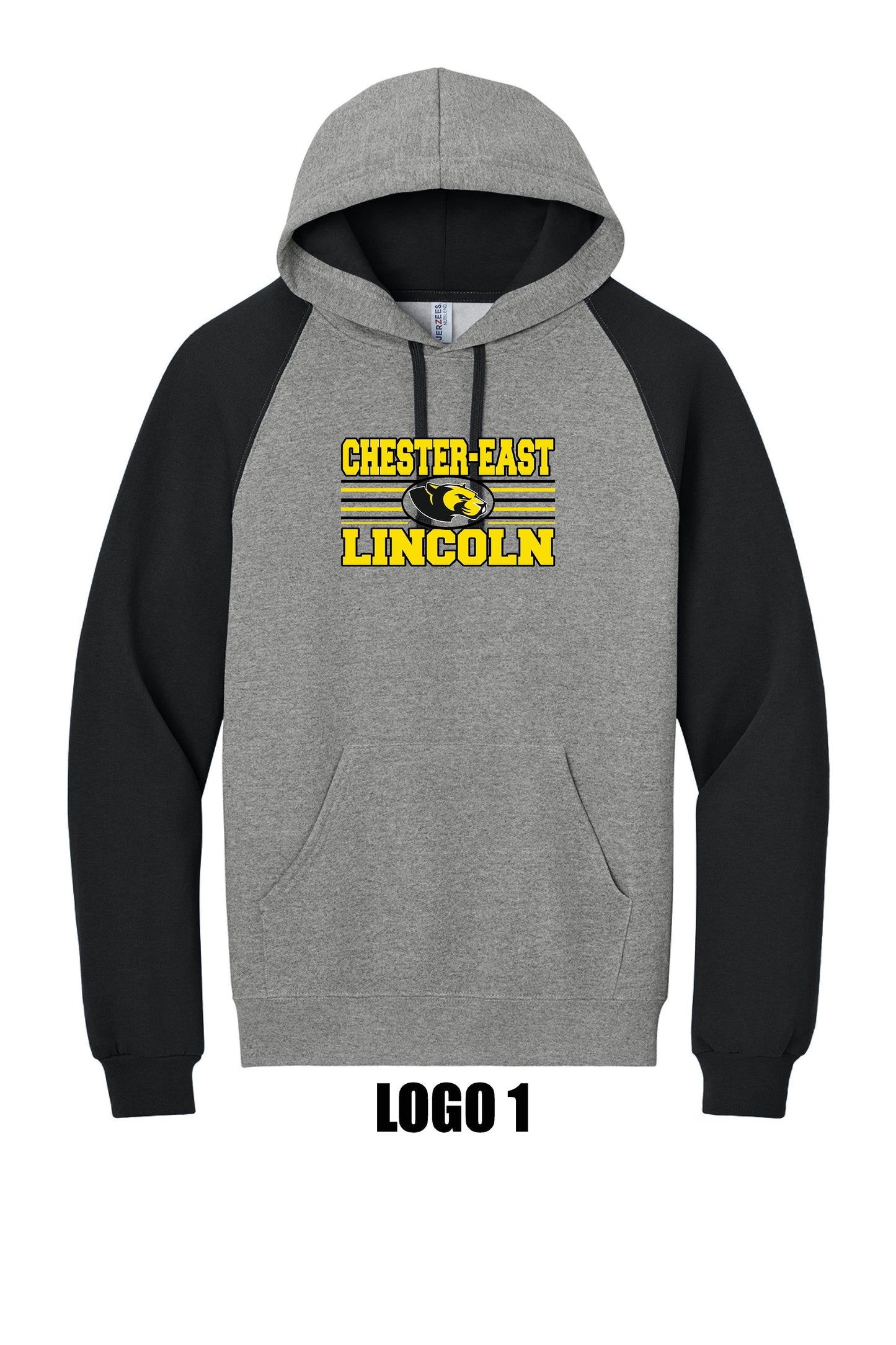 Chester-East Lincoln Jerzees® Unisex NuBlend® Colorblock Raglan Hoodie Sweatshirt (P.96C)