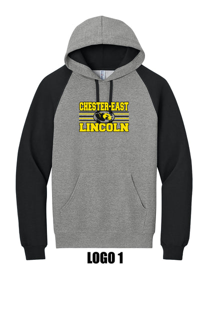 Chester-East Lincoln Jerzees® Unisex NuBlend® Colorblock Raglan Hoodie Sweatshirt (P.96C)