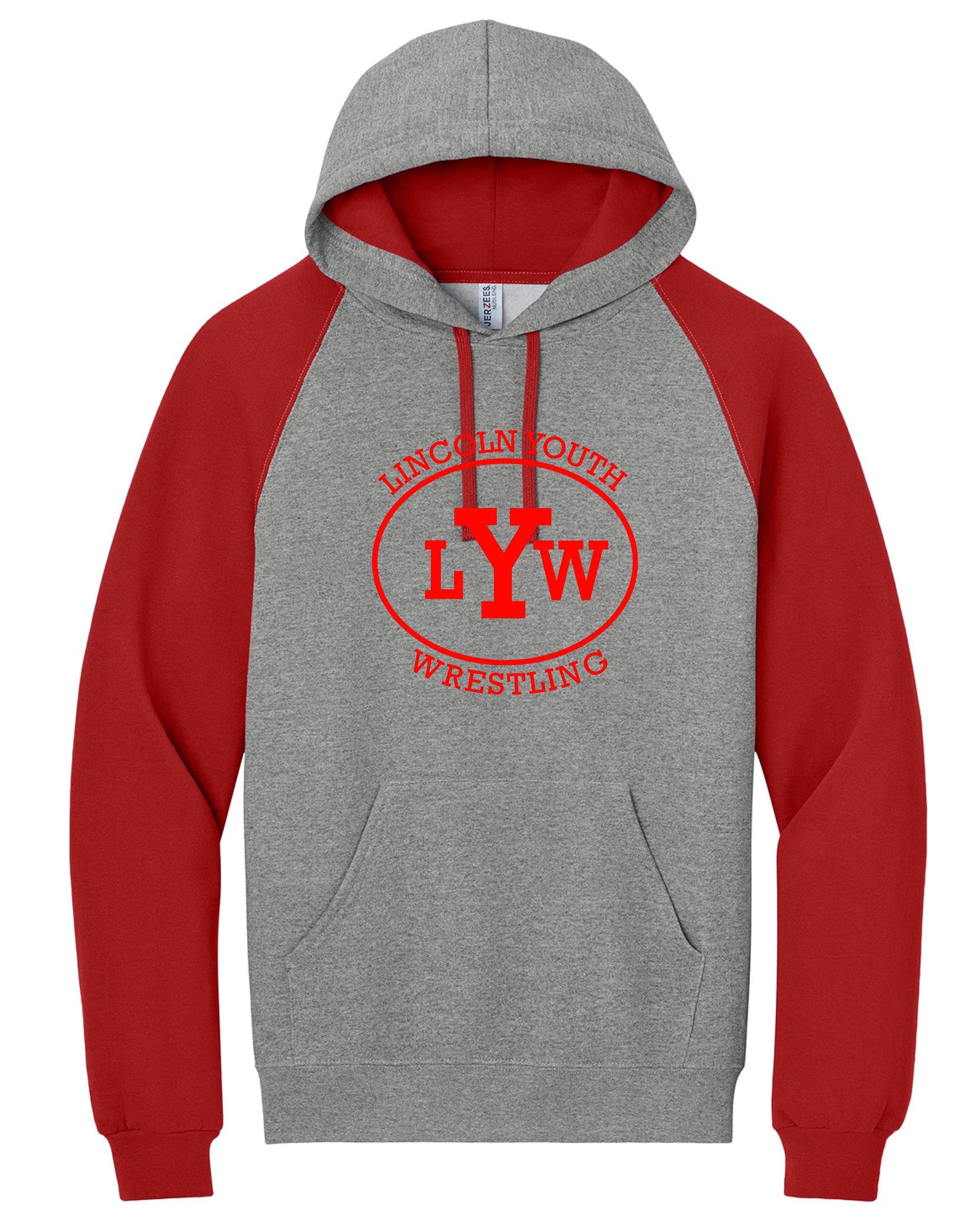 Lincoln Youth Wrestling Jerzees® Unisex NuBlend® Colorblock Raglan Hoodie Sweatshirt (P.96C)
