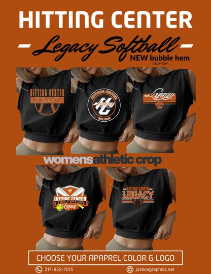 Hitting Center Legacy Softball Sleeveless Bubble Crop Top (P.AZN_SBC)