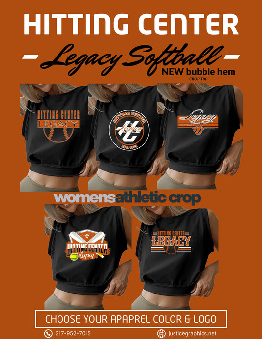 Hitting Center Legacy Softball Sleeveless Bubble Crop Top (P.AZN_SBC)