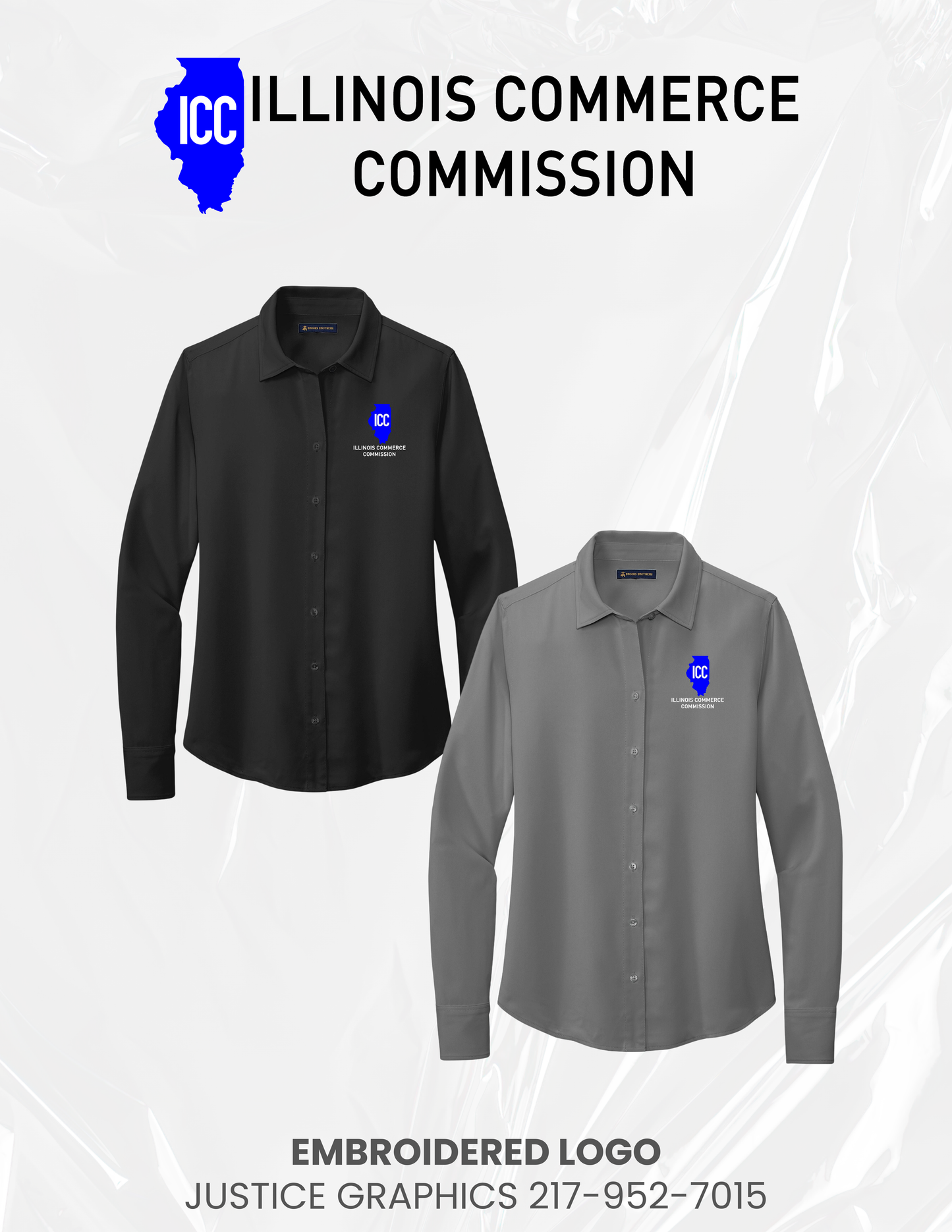 Illinois Commerce Commission Brooks Brothers® Women’s Full-Button Satin Blouse (E.BB18007)