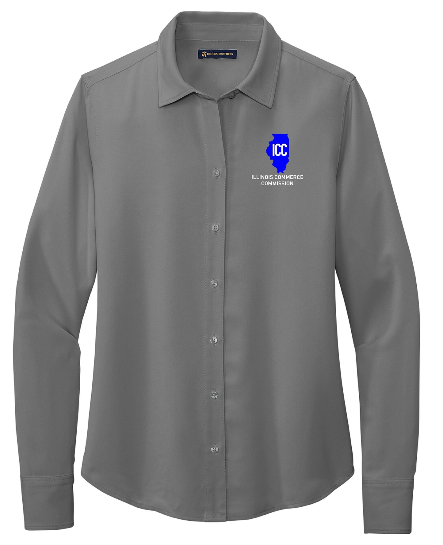 Illinois Commerce Commission Brooks Brothers® Women’s Full-Button Satin Blouse (E.BB18007)