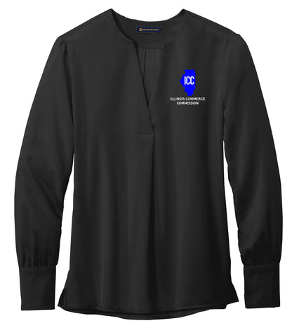 Illinois Commerce Commission Brooks Brothers® Women’s Open-Neck Satin Blouse (E.BB18009)