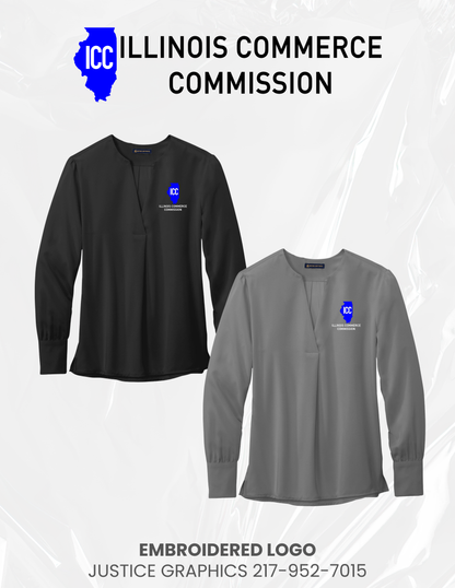 Illinois Commerce Commission Brooks Brothers® Women’s Open-Neck Satin Blouse (E.BB18009)