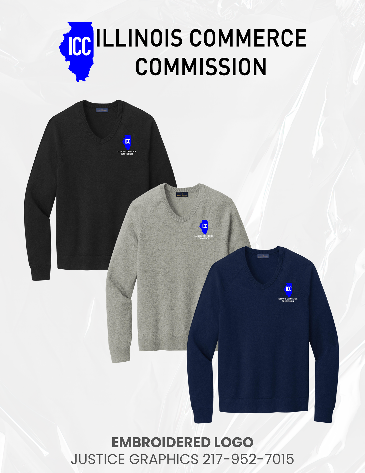 Illinois Commerce Commission Brooks Brothers® Cotton Stretch V-Neck Sweater (E.BB18400)