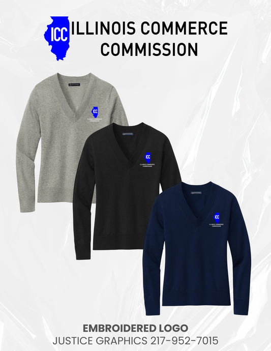 Illinois Commerce Commission Brooks Brothers® Women’s Cotton Stretch V-Neck Sweater (E.BB18401)