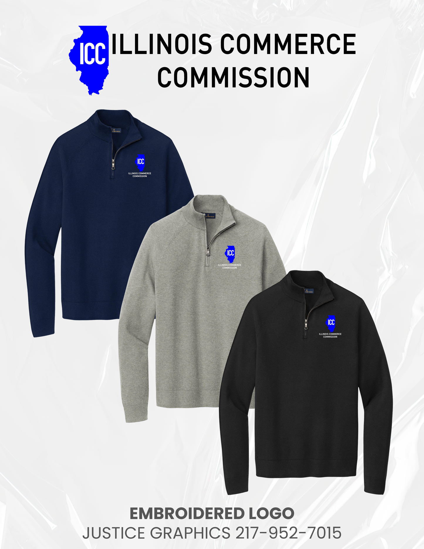 Illinois Commerce Commission Brooks Brothers® Cotton Stretch 1/4-Zip Sweater (E.BB18402)