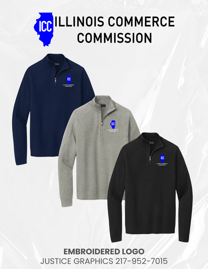Illinois Commerce Commission Brooks Brothers® Cotton Stretch 1/4-Zip Sweater (E.BB18402)