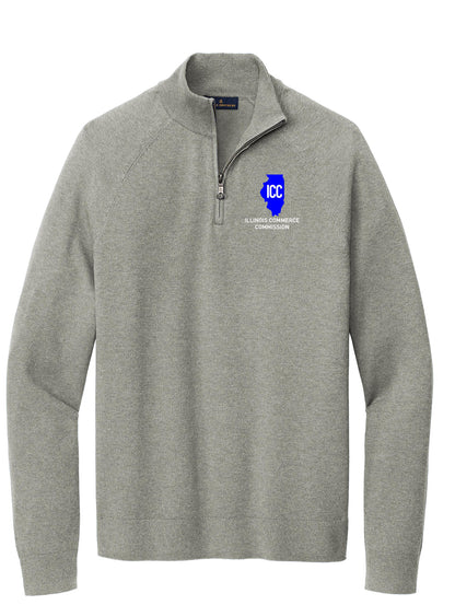 Illinois Commerce Commission Brooks Brothers® Cotton Stretch 1/4-Zip Sweater (E.BB18402)