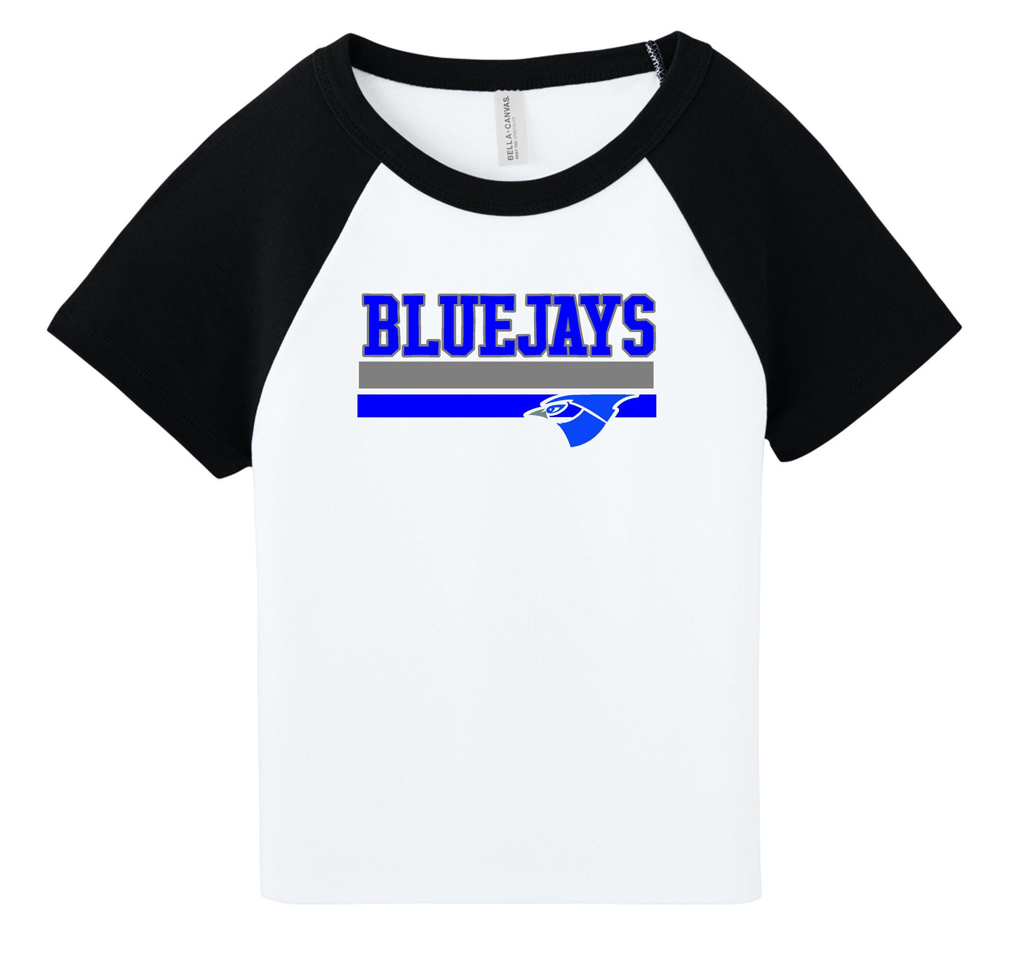 PORTA BLUEJAYS BELLA+CANVAS® Women’s Micro Rib Raglan Baby Tee (P.BC1201)
