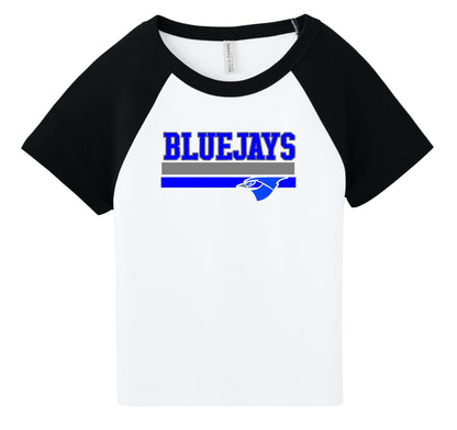 PORTA BLUEJAYS BELLA+CANVAS® Women’s Micro Rib Raglan Baby Tee (P.BC1201)