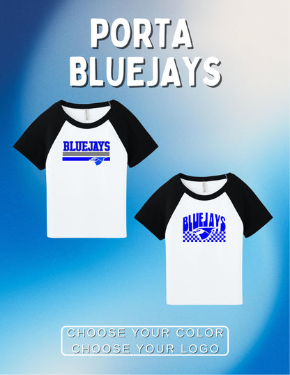 PORTA BLUEJAYS BELLA+CANVAS® Women’s Micro Rib Raglan Baby Tee (P.BC1201)