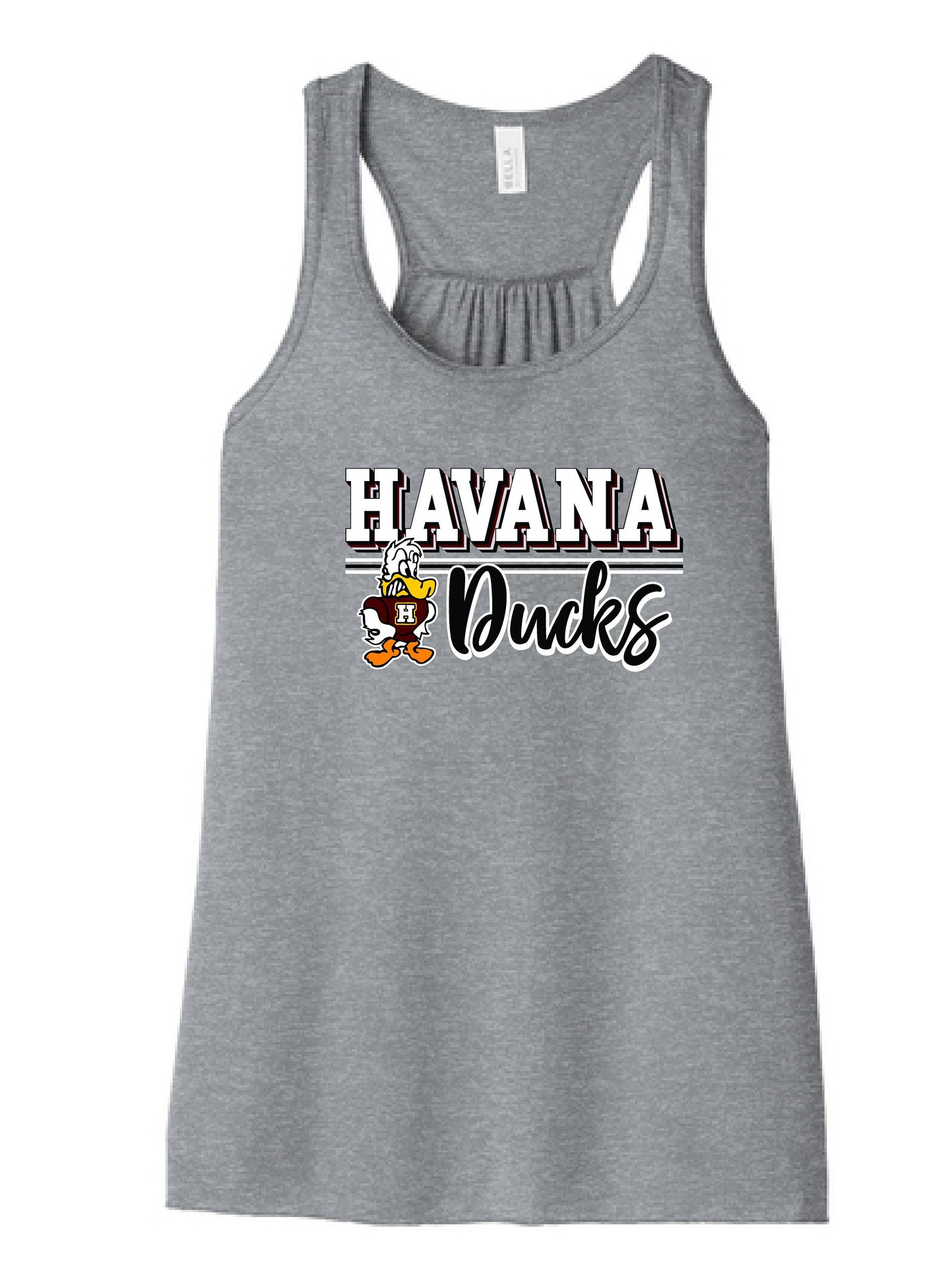 Havana Ducks Jr. High Basketball BELLA + CANVAS - Women's Flowy Racerback Tank (P.BC8800)