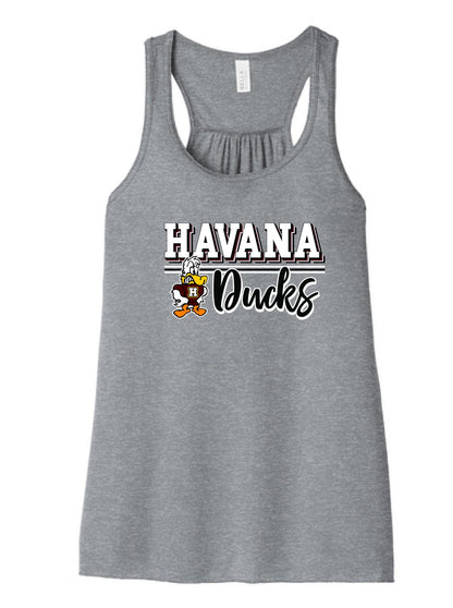 Havana Ducks Jr. High Basketball BELLA + CANVAS - Women's Flowy Racerback Tank (P.BC8800)