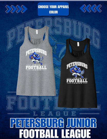 Petersburg Junior Football League BELLA + CANVAS - Women's Flowy Racerback Tank (P.BC8800)