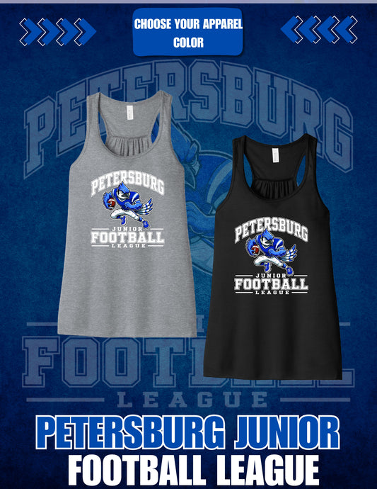 Petersburg Junior Football League BELLA + CANVAS - Women's Flowy Racerback Tank (P.BC8800)