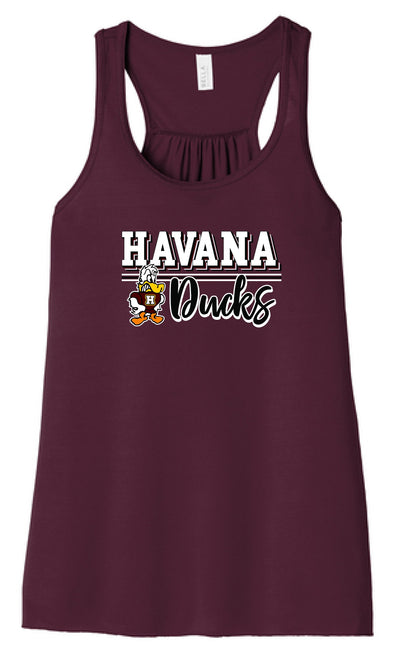 Havana Ducks Jr. High Basketball BELLA + CANVAS - Women's Flowy Racerback Tank (P.BC8800)