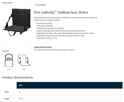 PP Cardinals Port Authority® Stadium Seat (P.BG601)