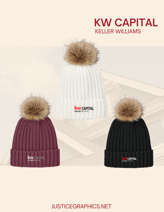 KW CAPITAL Port Authority® Faux Fur Pom Beanie (E.C990)