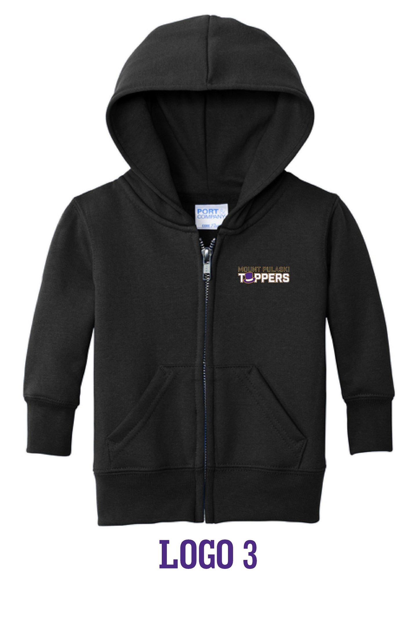 Mount Pulaski Toppers Port & Co™ Infant Core Fleece Full-Zip Hooded Sweatshirt (P.CAR78IZH)