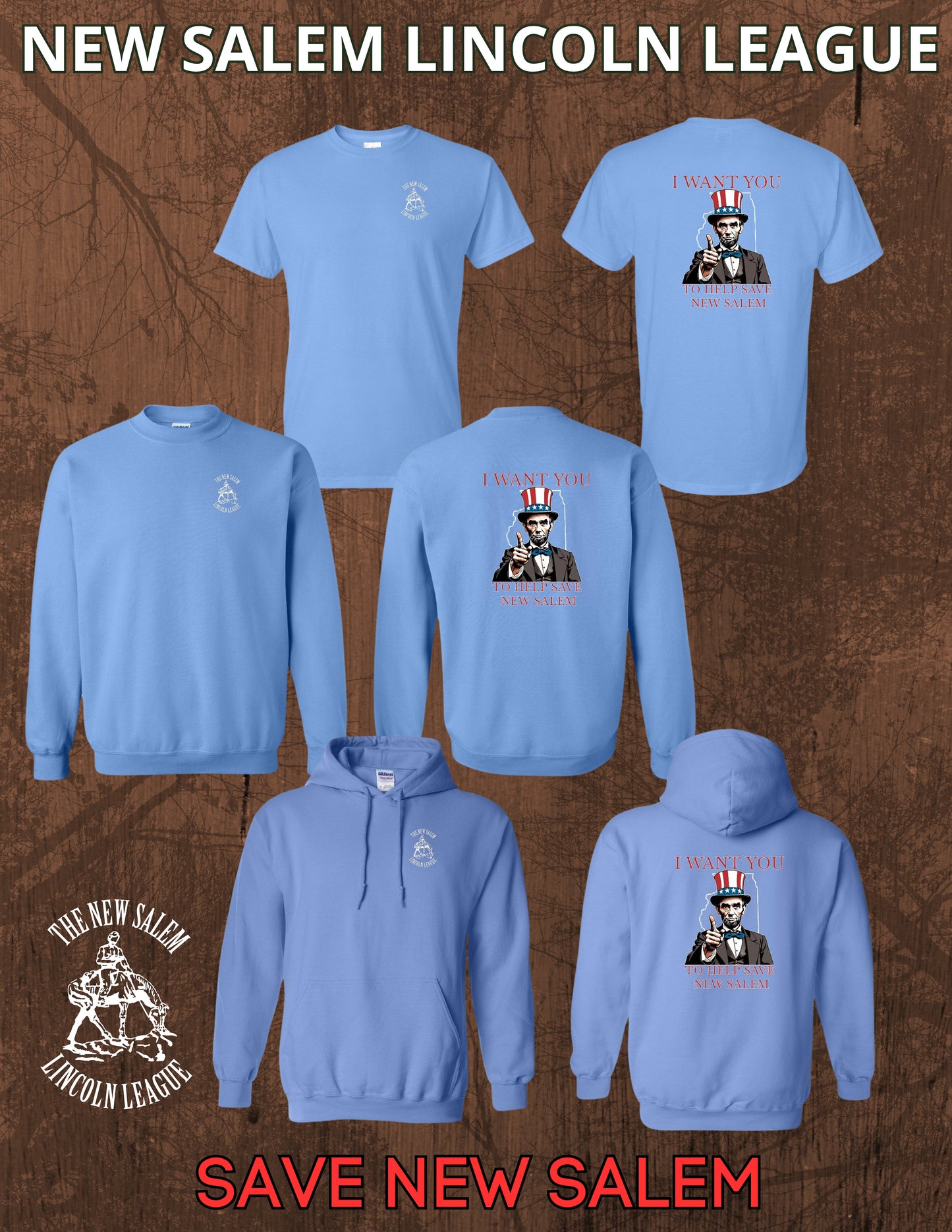 NEW SALEM LINCOLN LEAGUE I Want You UNISEX COLLECTION (8000/18000/18500)