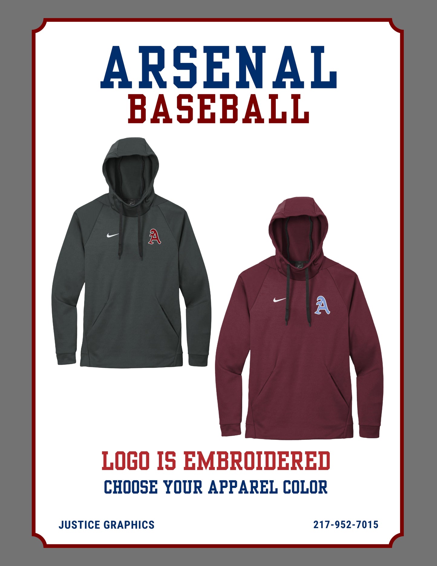 Arsenal Baseball Nike Therma-FIT Pullover Fleece Hoodie (E.CN9473)