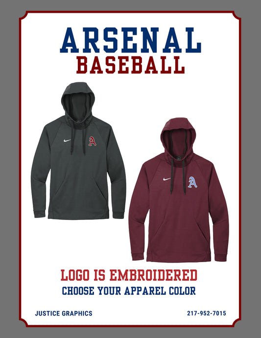 Arsenal Baseball Nike Therma-FIT Pullover Fleece Hoodie (E.CN9473)