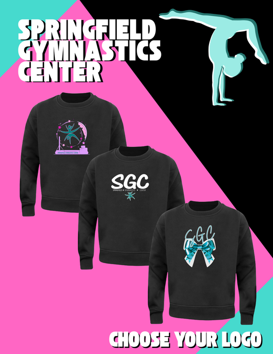SPRINGFIELD GYMNASTICS CENTER TODDLER/YOUTH CREWNECK SWEATSHIRT (EMB.ABB.COLUMBIA)