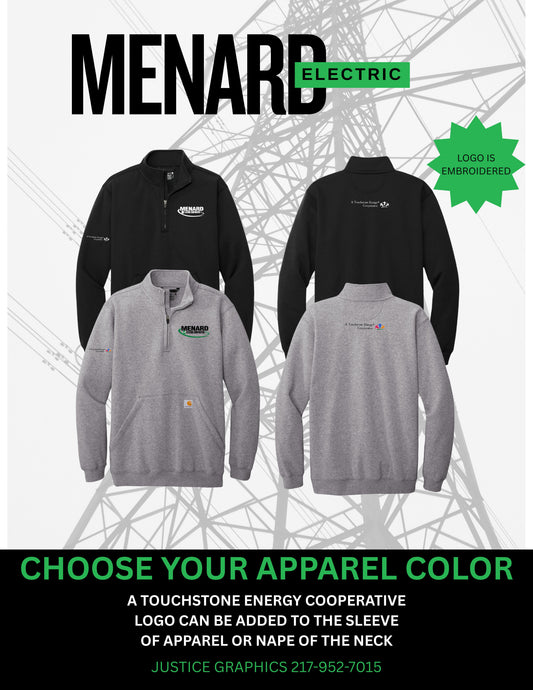 Menard Electric Cooperative Carhartt® Midweight 1/4-Zip Mock Neck Sweatshirt (E. CT105294)