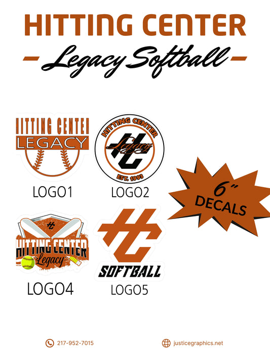 Hitting Center Legacy Softball CAR WINDOW DECAL