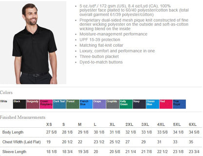 IDCEO CrownLux Performance® Plaited Polo (E.DG20/DG20W)